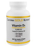 Vitamin D3 5000 IU 360 капс (California Gold Nutrition)