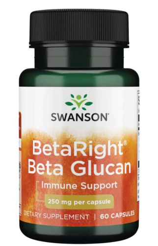 Betaright Beta Glucan (бета-глюкан) 250 мг 60 капсул  СРОК ГОДНОСТИ ДО 01/24 !!!