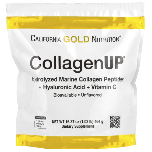 CollagenUP ( гидролизованные пептиды морского коллагена с гиалуроновой кислотой и витамином C, с нейтральным вкусом) 464 гр (California Gold Nutrition)