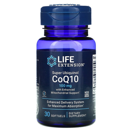 Super Ubiquinol CoQ10 для поддержки митохондрий 100 мг 30 капсул (Life Extension)