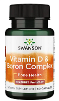 Vitamin D & Boron Complex (400 МЕ витамина D и 6 мг бора) 60 капсул (Swanson)