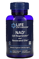 NAD+ Cell Regenerator and Resveratrol Elite (Регенератор клеток NAD+ и ресвератрол) 30 вег капсул (Life Extension)