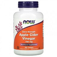 Extra Strength Apple Cidre Vinegar (Яблочный уксус повышенная сила действия) 750 мг 180 таблеток (NOW)