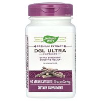 DGL Ultra (премиальный экстракт корня солодки) 75 мг 90 веганских капсул (Nature's Way)