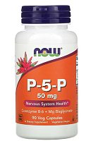 P-5-P 50 мг (Коэнзим B-6 + бисглицинат магния) 90 вег капсул (NOW)