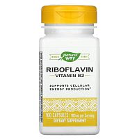 Riboflavin Vitamin B2 (Рибофлавин витамин В2) 100 мг 100 капсул (Nature's Way)