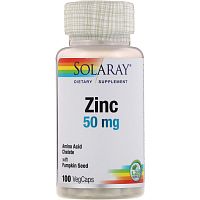 Zinc (Цинк) 50мг 100 капсул (Solaray)