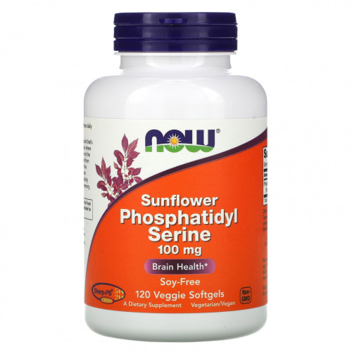 Sunflower Phosphatidyl Serine (подсолнечный фосфатидилсерин) 100 мг 120 вег капсул (NOW)