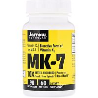 MK-7 (витамин K2 в форме MK-7) 90 мкг 60 капсул (Jarrow Formulas)