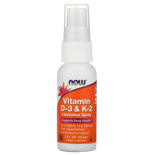 Vitamin D-3 1000 IU + K-2 Liposomal Spray Липосомальный спрей (NOW)