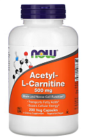Acetyl-L-Carnitine (Ацетил-L-карнитин) 500 мг 200 вег капсул (NOW)