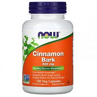 Cinnamon Bark (кора коричного дерева) 600 мг 120 вег капсул (NOW)