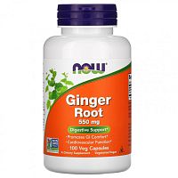 Ginger Root (корень имбиря) 550 мг 100 вег капсул (NOW)