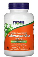 Standardized Extract Ashwagandha (Стандартизированный экстракт ашваганды) 450 мг 180 вег капсул (NOW)