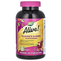 Alive! Women's Gummy Multivitamin (мультивитамины для женщин) ягодный вкус 130 жевательных конфет (Nature's Way)