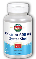 Calcium Oyster Shell (Кальций из устричных раковин)  600 мг 100 таблеток (KAL)