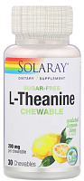 L-Theanine Chewable (L-теанин) без сахара лимон-лайм 200 мг 30 жевательных таблеток (Solaray)