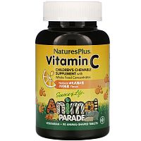 Source of Life Animal Parade Vitamin C натуральный апельсиновый вкус 90 таблеток (Natures Plus)