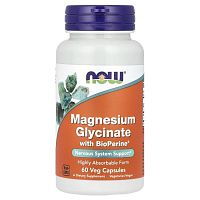 Magnesium Glycinate with BioPerine 60 капсул (NOW)