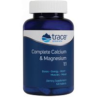 Complete Cal/Mag 1:1 (кальций, магний) 120 таблеток (Trace Minerals)