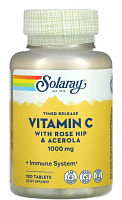 Timed Release Vitamin C with Rose Hip & Acerola (Витамин С) 1000 мг 100 таблеток (Solaray)