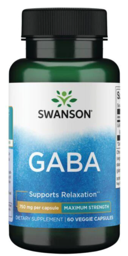 GABA (ГАМК) 750 мг 60 капсул (Swanson)