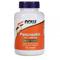 Pancreatin 2000 (панкреатин) 200 мг 250 капсул (NOW)