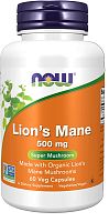 Lion's Mane Super Mushroom (Экстракт органического гриба львиной гривы) 500 мг 60 вег капсул (NOW)