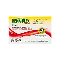 Hema Plex (Железо с необходимыми питательными веществами для здоровых эритроцитов) 10 таблеток с замедленным высвобождением (Natures Plus)