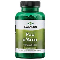 Pau dArco (кора муравьиного дерева) 500 мг 100 капсул (Swanson)