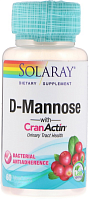 D-Mannose с CranActin для здоровья мочевыводящих путей 60 капсул (Solaray)