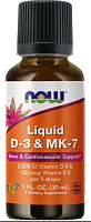 Liquid vitamin d-3 & mk-7 30 мл (NOW)