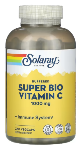 Buffered Super Bio Vitamin C (Буферизованный супербио витамин С) 500 мг 360 вег капсул (Solaray)