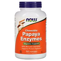 Chewable Papaya Enzymes (Жевательные ферменты папайи) 360 пастилок (NOW)