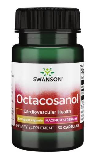 Octacosanol - Maximum Strength (Октакозанол - Максимальная сила) 20 мг 30 капсул (Swanson)  СРОК ГОДНОСТИ ДО 01/24 !!!
