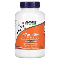 L-carnitine (L-карнитин) 500 мг 180 капсул (NOW) L-carnitine (L-карнитин) 500 мг 180 капсул (NOW)