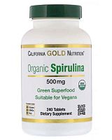 Organic Spirulina 500 mg 240 табл (California Gold Nutrition)