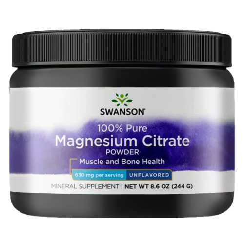 Magnesium Citrate Powder 100% Pure (Порошок цитрата магния - 100% чистый) 244 г (Swanson)  СРОК ГОДНОСТИ ДО 03/24 !!!