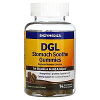 DGL Stomach Soothe Gummies, немецкий шоколад, 74 жевательных мармеладки (Enzymedica)