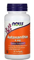 Astaxanthin (Астаксантин) 4 мг 90 гелевых капсул (NOW)