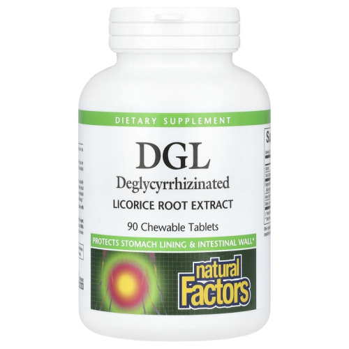 DGL Deglycyrrhizinated Licorice Root Extract (глицирризинат экстракта из корня солодки) 90 жевательных таблеток (Natural Factors) DGL Deglycyrrhizinated Licorice Root Extract (глицирризинат экстракта из корня солодки) 90 жевательных таблеток (Natural Factors)