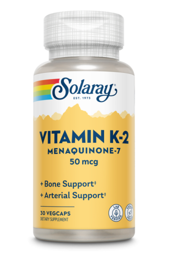 Vitamin K-2 50 mcg (Menaquinone-7) Витамин K-2 50 мкг (MK-7) 30 капсул (Solaray)