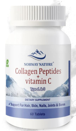 Collagen Peptides + vitamin C 60 таблеток (Norway Nature)