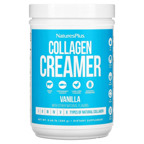 Collagen Creamer (Коллагеновые сливки) 300 гр ваниль (NaturesPlus)