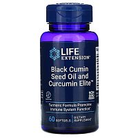 Black Cumin Seed Oil and Curcumin Elite 60 гелевых капсул (Life Extension)