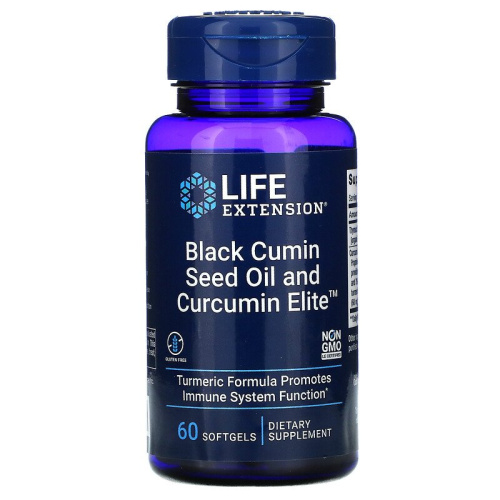 Black Cumin Seed Oil and Curcumin Elite 60 гелевых капсул (Life Extension)
