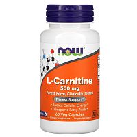 Carnitine 500 мг 60 вег. капсул (NOW)
