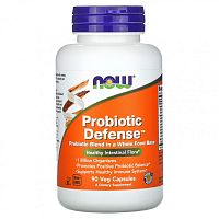 Probiotic Defense (Смесь пробиотиков) 90 вег капсул (NOW)