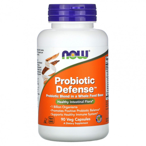 Probiotic Defense (Смесь пробиотиков) 90 вег капсул (NOW)