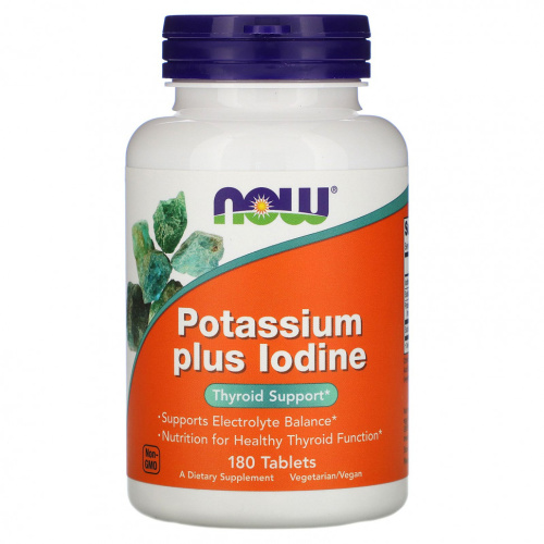 Potassium Plus Iodine (Калий плюс йод) 180 таблеток (NOW)